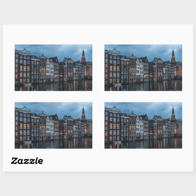 Sticker Rectangulaire Amsterdam (Feuille)