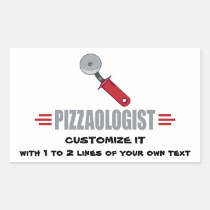 Sticker Rectangulaire Amusant, j'aime la pizza