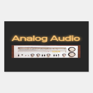 Sticker Rectangulaire Ancien HI-FI audio