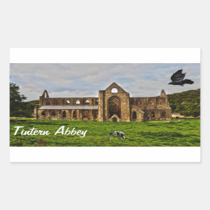 Sticker Rectangulaire Ancienne abbaye de Tintern, monastère cistercien, 