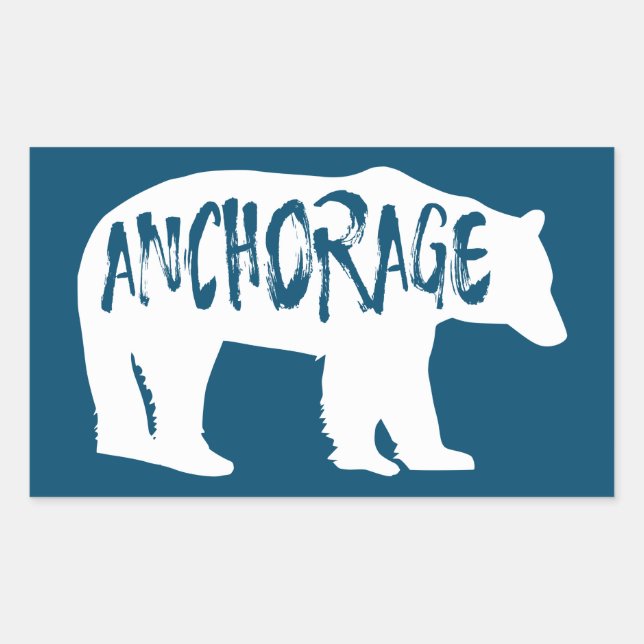 Sticker Rectangulaire Ancrage Ours de l'Alaska (Devant)