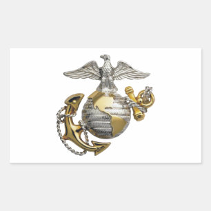 Sticker Rectangulaire Ancre Eagle Globe