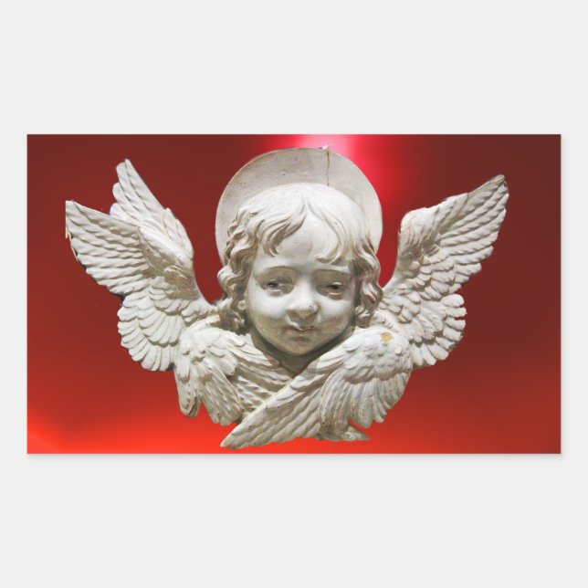 STICKER RECTANGULAIRE ANGE DE RENAISSANCE FLORENTINE (Devant)