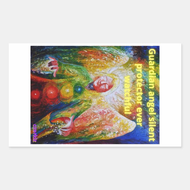 Sticker Rectangulaire Ange gardien (Devant)