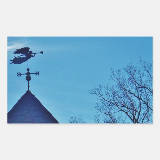 STICKER RECTANGULAIRE ANGEL BLOWING HORN (Devant)