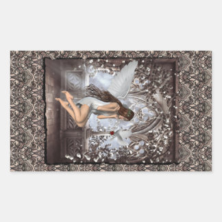 Sticker Rectangulaire Angel et sa colombe