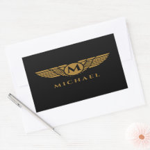 Angel Wings Vintage Golden Nom initial Monogramme