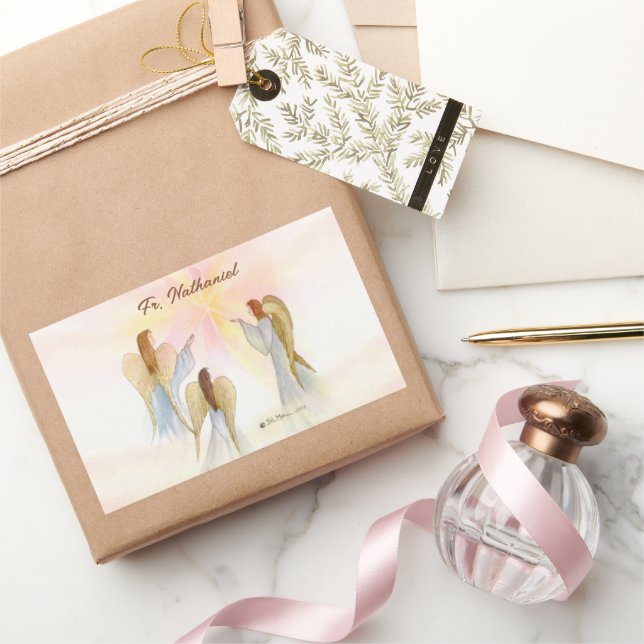Sticker Rectangulaire Angels religieux personnalisés (Cadeaux)
