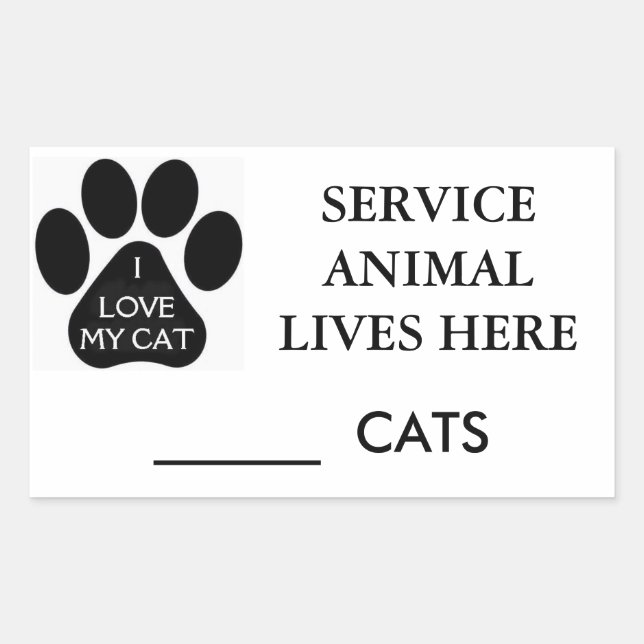 Sticker Rectangulaire Animal de service (Devant)