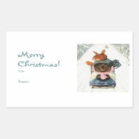 Animaux Vintages Dormir "Joyeux Noël"