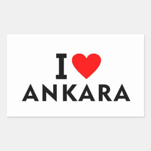 Sticker Rectangulaire Ankara Turquie ville d'amour cœur comme voyage
