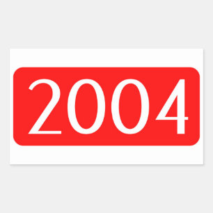 Sticker Rectangulaire année de naissance 2004 texte numéro d'anniversair