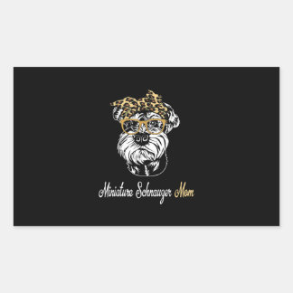 Sticker Rectangulaire Anniversaire Et Mors Jour Cadeau Miniature Schnauz