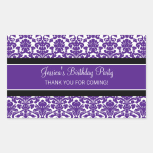 Sticker Rectangulaire Anniversaire Merci Personnalisé Nom Favoriser Tags