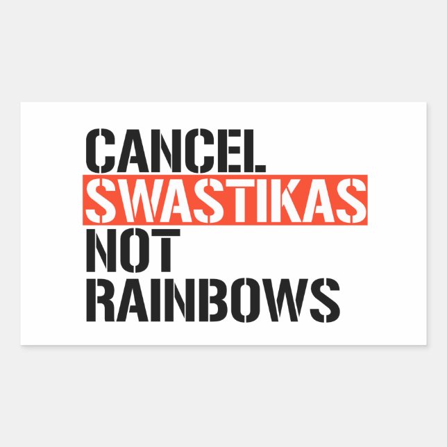 Sticker Rectangulaire Annuler les arcs-en-ciel fascistes pas (Devant)