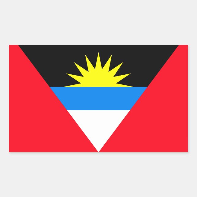 STICKER RECTANGULAIRE ANTIGUA & BARBUDA (Devant)