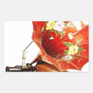 Sticker Rectangulaire Antique Edison Accueil Phonographe Nouveautés Cade