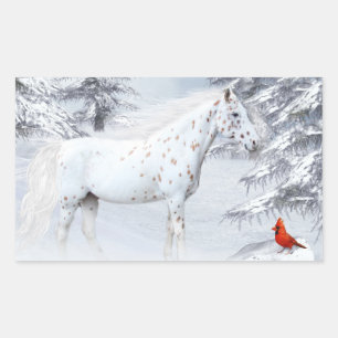 Sticker Rectangulaire Apaloosa d'hiver