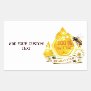 Sticker Rectangulaire Apiculteur Vendeur de Miel d'Abeille à Miel