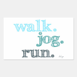 Sticker Rectangulaire AQUA WALK JOG RUN (police SHADED)