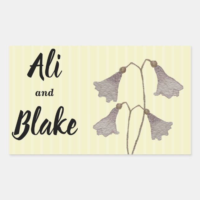 Sticker Rectangulaire Aquarelle fleur sauvage Fleurs botaniques (Devant)