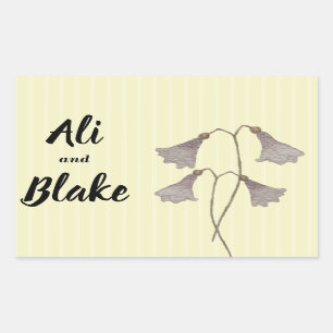 Sticker Rectangulaire Aquarelle fleur sauvage Fleurs botaniques