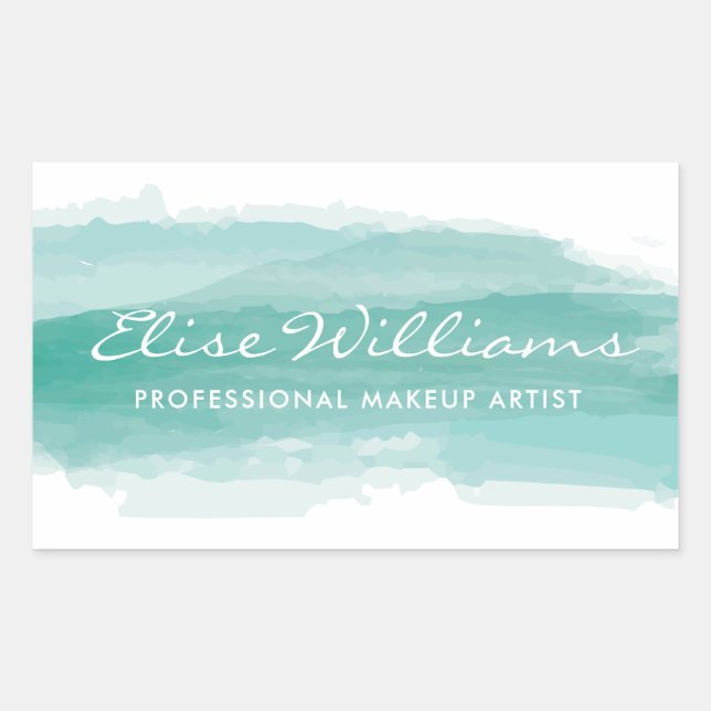 Sticker Rectangulaire Aquarelle turquoise (Devant)