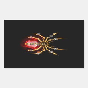 Sticker Rectangulaire Araignée en vapeur noire