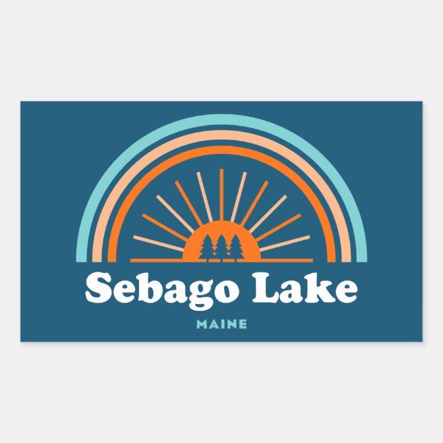 Sticker Rectangulaire Arc en arc-en-ciel du lac Sebago (Devant)
