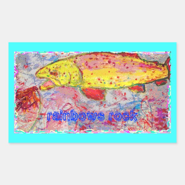 Sticker Rectangulaire arc-en-ciel (Devant)