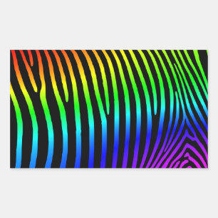 Sticker Rectangulaire Arc-en-ciel Zebra Stripes