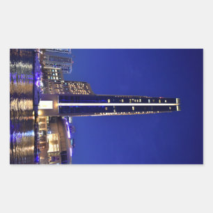 Sticker Rectangulaire Architecture de marina de Dubaï la nuit