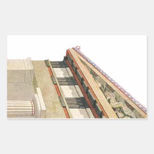 Sticker Rectangulaire Architecture grecque vintage, Temple d'Athéna