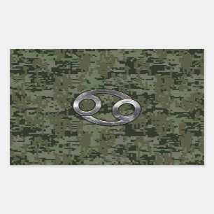Sticker Rectangulaire Argent Cancer Zodiac Connexion Camion numérique v