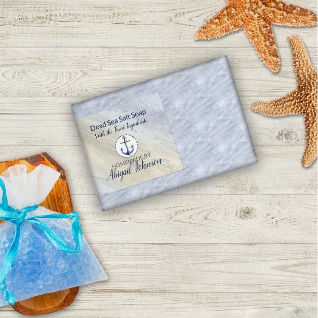 Sticker Rectangulaire Argile de mer morte / Savon fait maison (Créateur téléchargé)