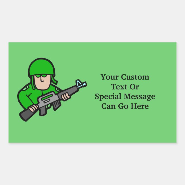 Sticker Rectangulaire Armée de terre Soldat Camo Green Designer Art (Devant)