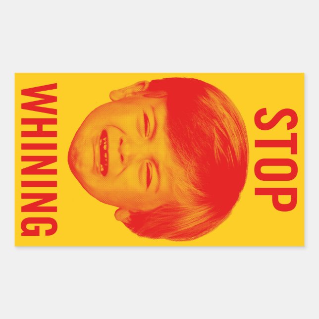 Sticker Rectangulaire Arrêter de pleurer (Devant)