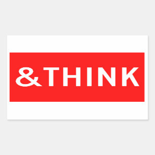 STICKER RECTANGULAIRE ARRÊTER ET PENSER