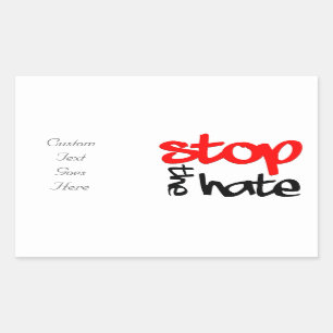 Sticker Rectangulaire Arrêtez la haine