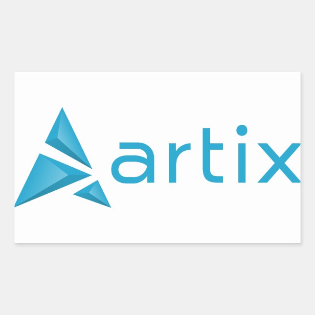 Sticker Rectangulaire Arrière - plan blanc du logo Artix (horizontal) (Devant)