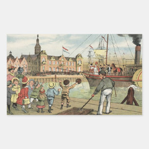 Sticker Rectangulaire Arrivée de cru néerlandais de St Nick de