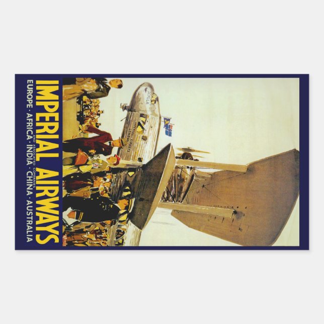 Sticker Rectangulaire Arrivée d'Imperial Airways (Devant)