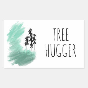 Sticker Rectangulaire art de l'arbre vert scandinave simple moderne ment