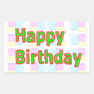 Sticker Rectangulaire Art Décoratif Joyeux JEUX ANNIVERSAIRE