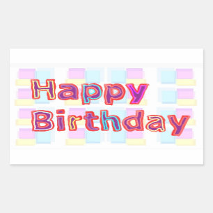Sticker Rectangulaire Art Décoratif Joyeux JEUX ANNIVERSAIRE