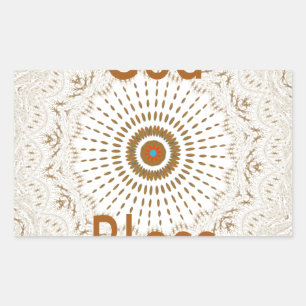 Sticker Rectangulaire Art Motif Africain Traditionnel Imprimer