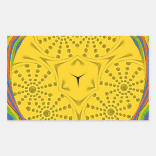 Sticker Rectangulaire Art Motif Égyptien Imprimer À damiers Conception C