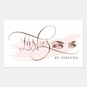 Sticker Rectangulaire Artiste maquillage Eyelashes Rose Gold Beauté Salo