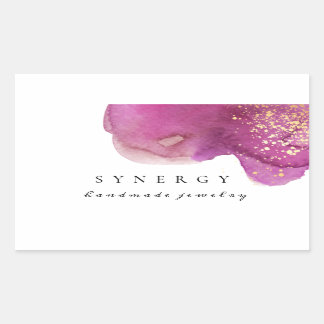 Sticker Rectangulaire Artistic Abstrait Purple Aquarelle Forme Or Art
