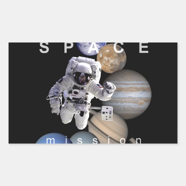 Sticker Rectangulaire astronef mission solar system planar (Devant)